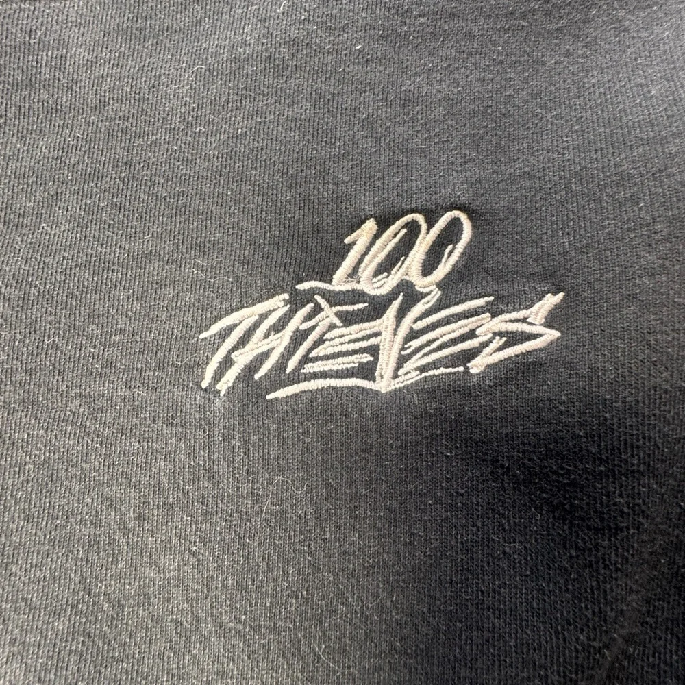 100 Thieves Embroidered Logo Crewneck Sweatshirt Size 2XL Black